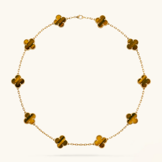 CLOVER | 10 Motieven Tijgeroog Ketting