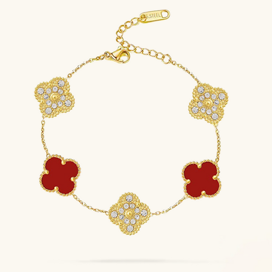 CLOVER | Rood/Goud Armband Prestige