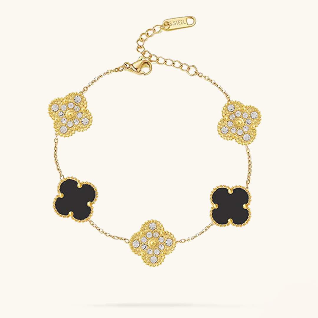 CLOVER | Zwart/Goud Armband Prestige