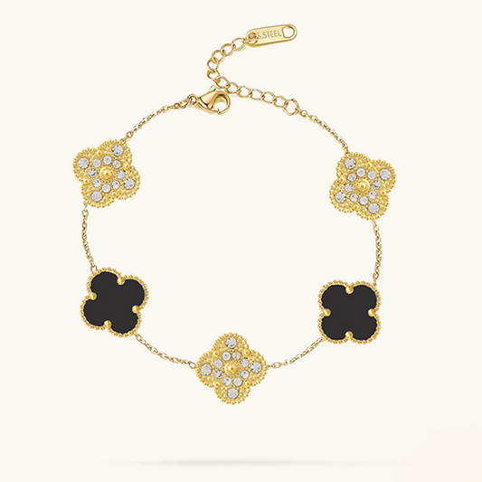 CLOVER | Zwart/Goud Armband Prestige