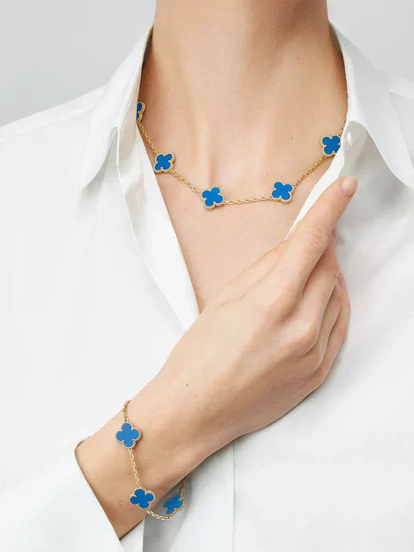CLOVER | 10 Motieven Blauwe Ketting