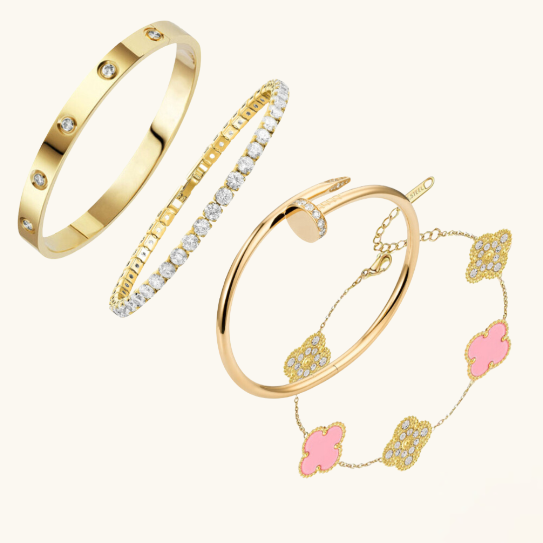 4-delige Armbandenset - Goud
