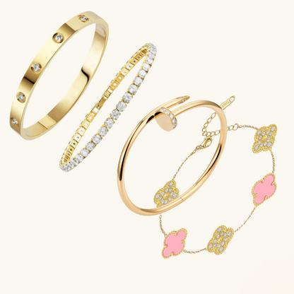 4-delige Armbandenset - Goud
