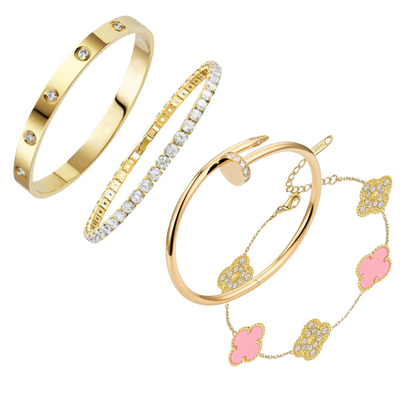 4-delige Armbandenset - Goud