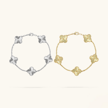 2-delige Clover Armbandenset - Zilver/Goud