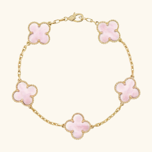 CLOVER | Roze/Goud Armband