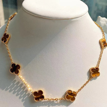 CLOVER | 10 Motieven Tijgeroog Ketting