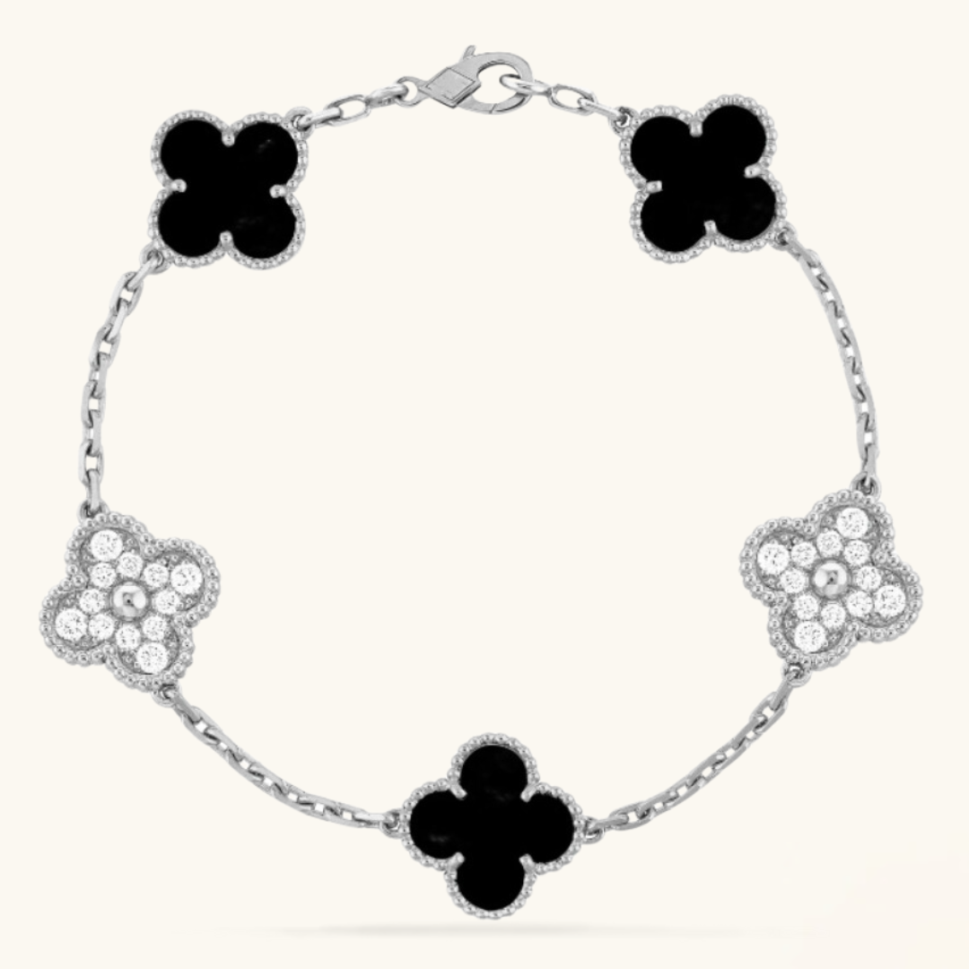 CLOVER | Zwart/Zilver Armband Prestige