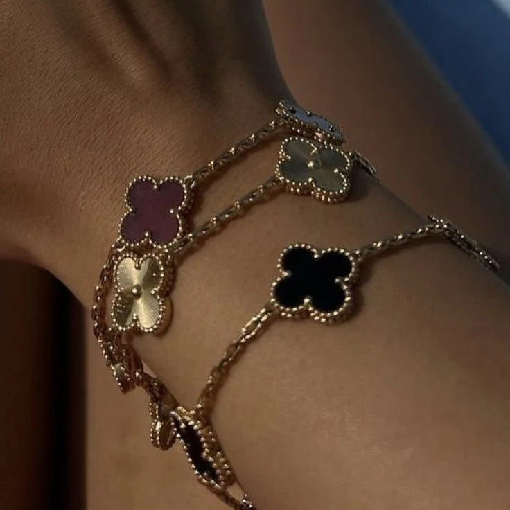 CLOVER | Zwart/Goud Armband