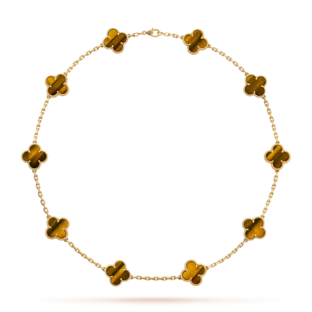 CLOVER | 10 Motieven Tijgeroog Ketting