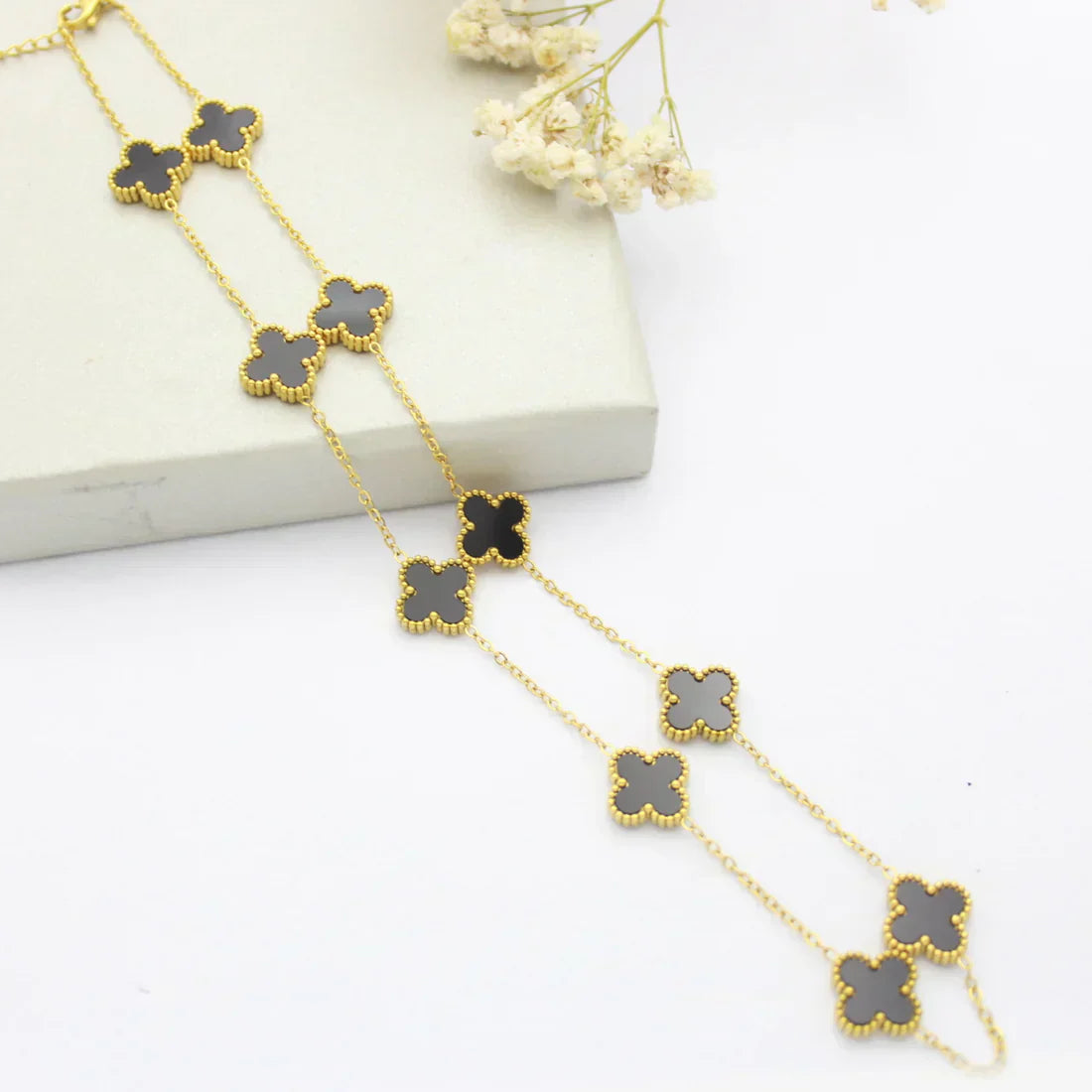 CLOVER | 10 Motieven Zwarte Ketting