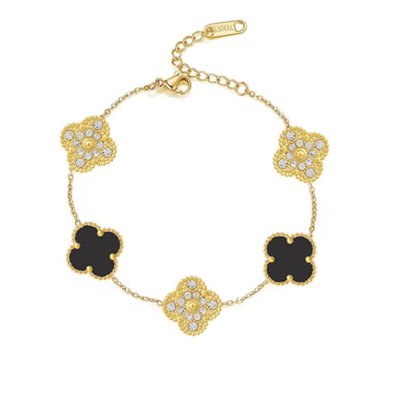 CLOVER | Zwart/Goud Armband Prestige