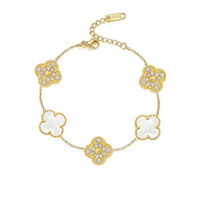 CLOVER | Wit/Goud Armband Prestige