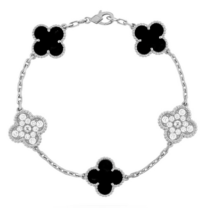 CLOVER | Zwart/Zilver Armband Prestige