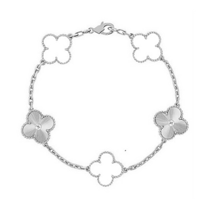 CLOVER | Wit/Zilver Armband