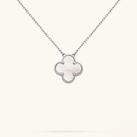 CLOVER | Wit/Zilver Ketting