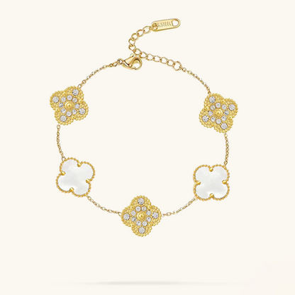 CLOVER | Wit/Goud Armband Prestige