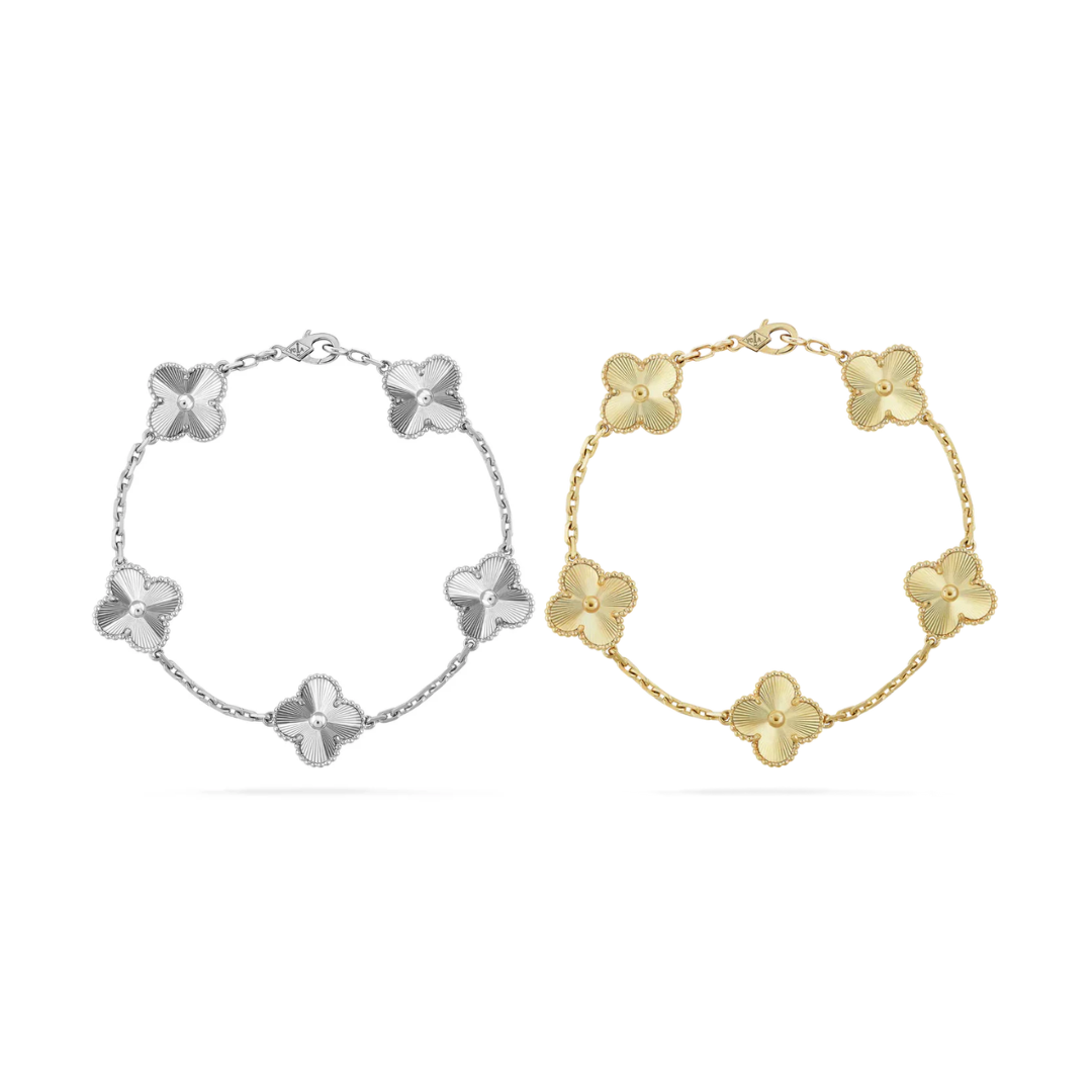 2-delige Clover Armbandenset - Zilver/Goud