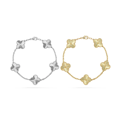2-delige Clover Armbandenset - Zilver/Goud