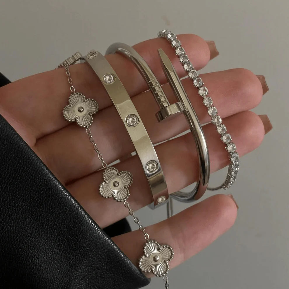 4-delige Armbandenset "Silvio"